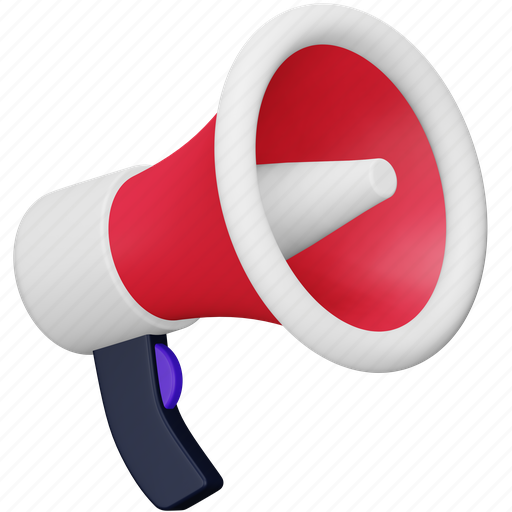 Bullhorn, communication, megaphone, loudspeaker, promotion, announcement, speaker 3D illustration - Download on Iconfinder