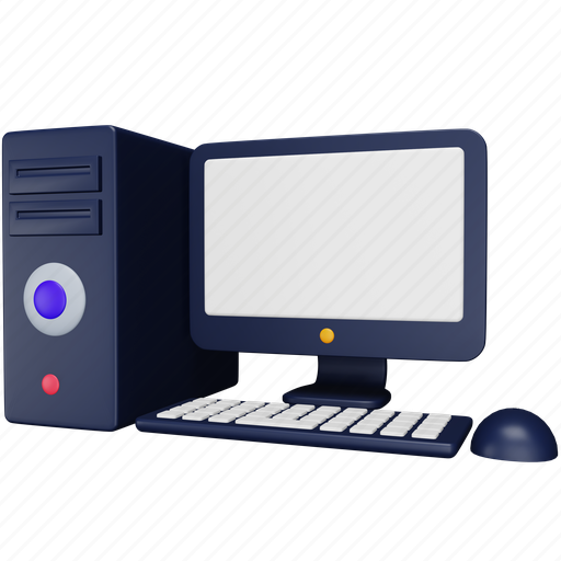 Computer, communication, cpu, keyboard, mouse, lcd, system 3D illustration - Download on Iconfinder