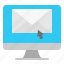 computer, email, mail, message, screen 