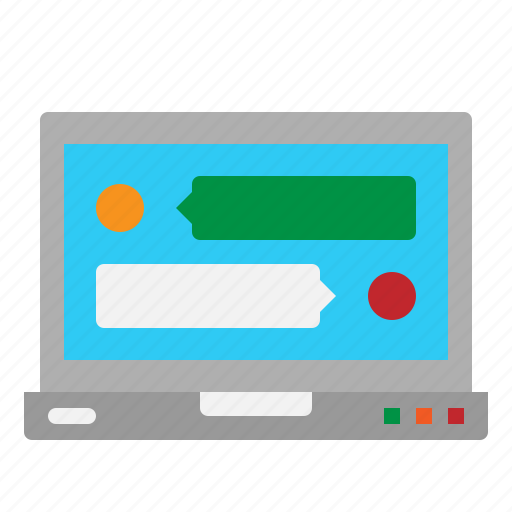 Chat, conversation, laptop, message, online icon - Download on Iconfinder
