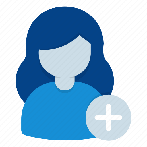 Add, user, woman, follow, follower, friend, people icon - Download on Iconfinder