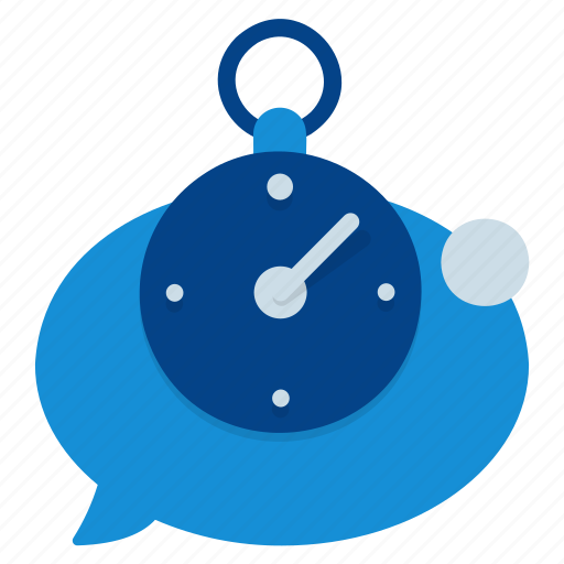 Timer, chat, conversation, communications, speech, bubble, pending icon - Download on Iconfinder
