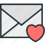 communications, envelope, favorite, heart, like, mail 