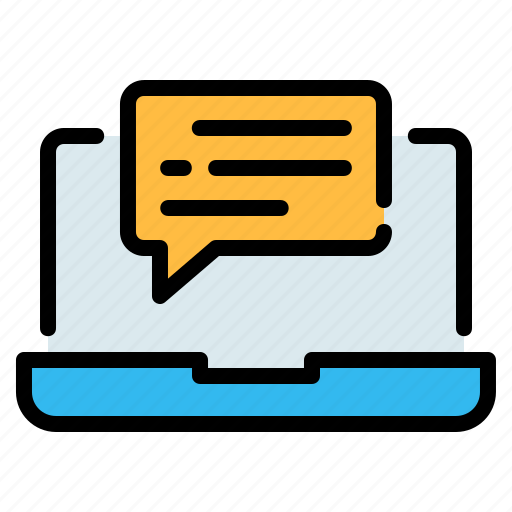 Chat, chat bubble, communications, computer, laptop, speech bubble icon - Download on Iconfinder