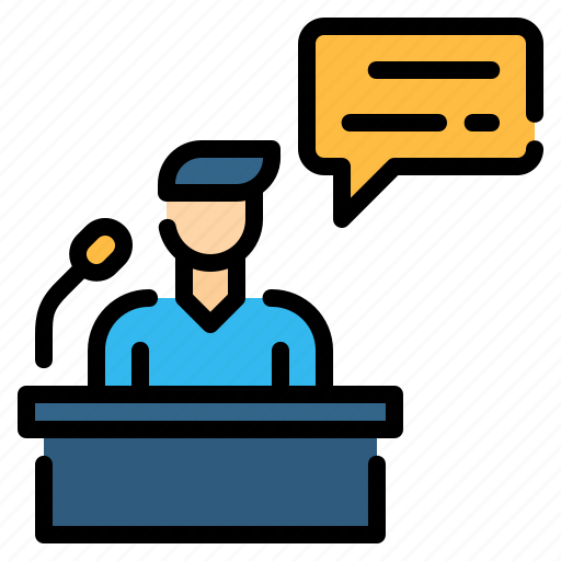Communications, conference, lectern, presentation, public speaking, speech icon - Download on Iconfinder