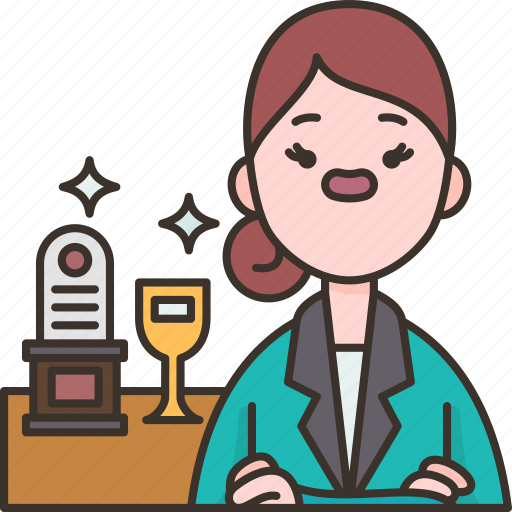 Ceo, successful, businesswoman, trophy, award icon - Download on Iconfinder