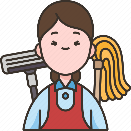 Maid, housekeeping, cleaning, housework, service icon - Download on Iconfinder