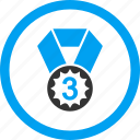 3rd place, award, badge, bronze prize, medallion, reward, third medal