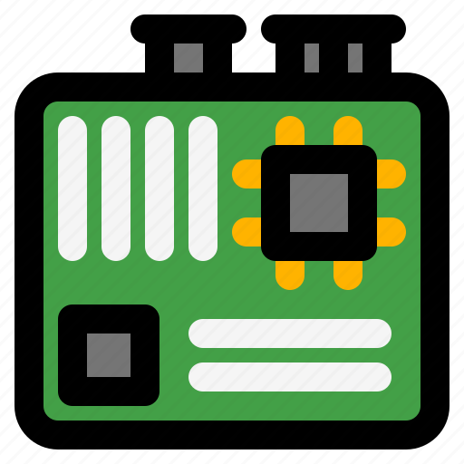 Motherboard, circuit, microprocessor, cpu, integrated circuit, hardware, computer chip icon - Download on Iconfinder
