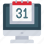 calendar, app, pc, machine, monitor, software, date 