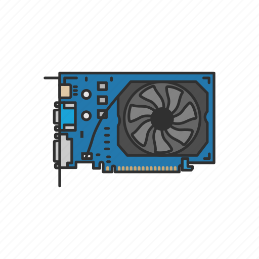 Card, computer, device, display adapter, fan based, graphic card, video card icon - Download on Iconfinder