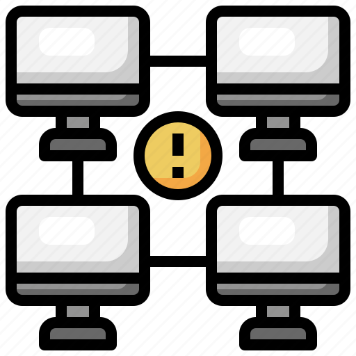 Computer, networks, error, alert, connection icon - Download on Iconfinder