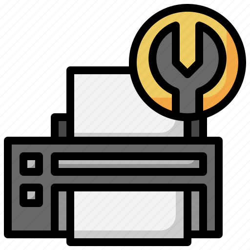 Printer, repair, technology, spanner, electronics icon - Download on Iconfinder
