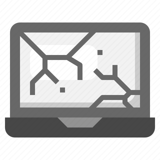 Laptop, crack, edelectronics, display, broken icon - Download on Iconfinder