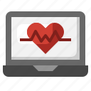 laptop, heart, rate, computer, electronics, monitoring
