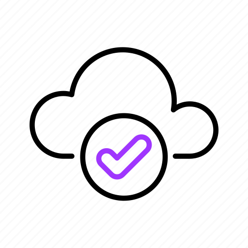 Cloud, data, storage, online, server, checkmark, check icon - Download on Iconfinder