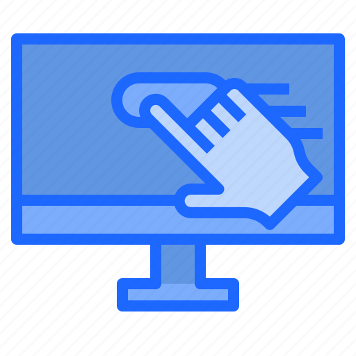 Computer, hand, screen, touch, touching icon - Download on Iconfinder