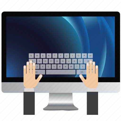 All, computer, desktop, hand, in, information, internet icon - Download on Iconfinder