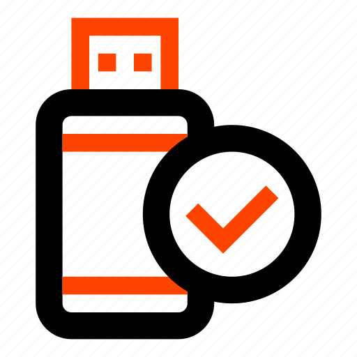 Check, checked, correct, drive, flash, storage, usb icon - Download on Iconfinder