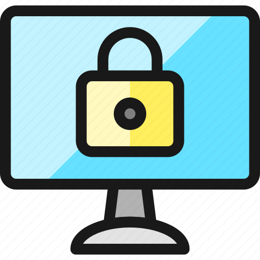 Desktop, monitor, lock icon - Download on Iconfinder