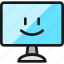 desktop, monitor, smiley 