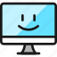 desktop, monitor, smiley 