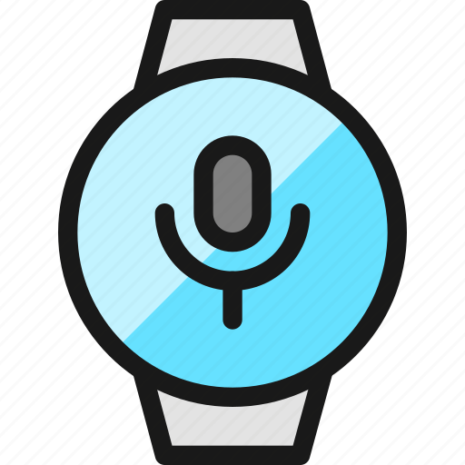 Smart, watch, circle, microphone icon - Download on Iconfinder