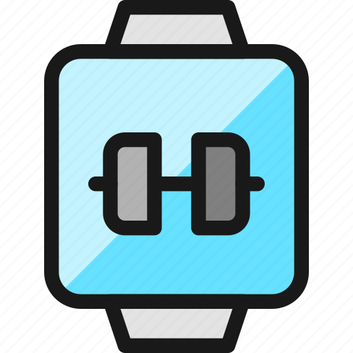 Smart, watch, square, dumbbell icon - Download on Iconfinder