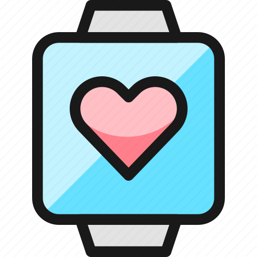 Smart, watch, square, heart icon - Download on Iconfinder