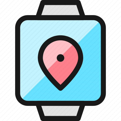 Smart, watch, square, location icon - Download on Iconfinder
