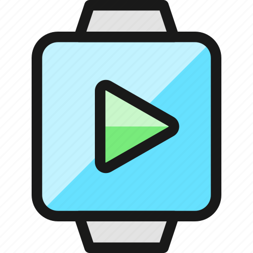 Smart, watch, square, play icon - Download on Iconfinder