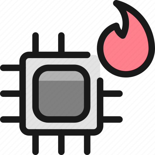 Computer, chip, fire icon - Download on Iconfinder