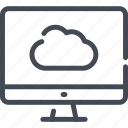 cloud, computer, connection, monitor, service, syncronization