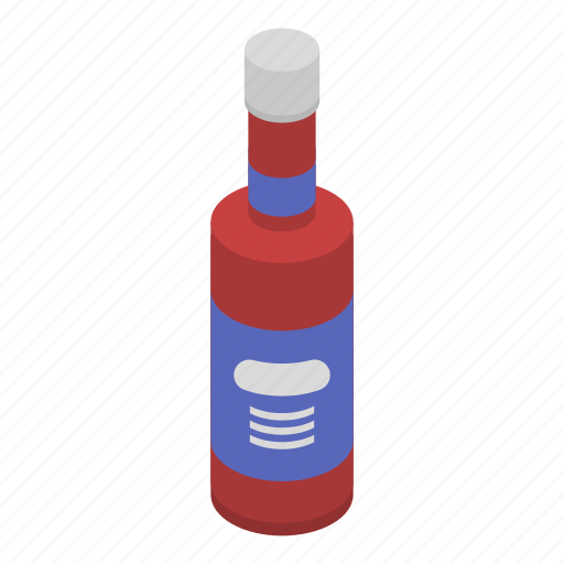 Bottle, cartoon, food, isometric, red, sauce, tomato icon - Download on Iconfinder