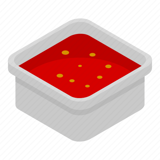 Cartoon, fish, food, isometric, logo, red, sauce icon - Download on Iconfinder