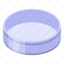 business, cartoon, confectioner, food, heart, isometric, sieve