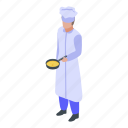 business, cake, cartoon, confectioner, isometric, pan, woman