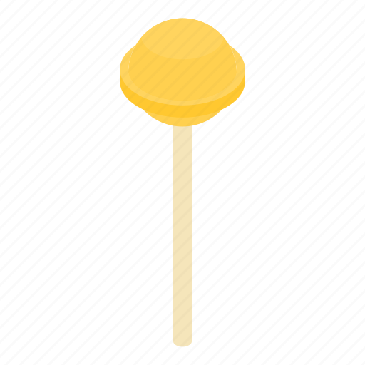 Birthday, cartoon, food, halloween, isometric, lollipop, yellow icon - Download on Iconfinder