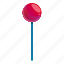 candy, circle, food, lollipop, red 