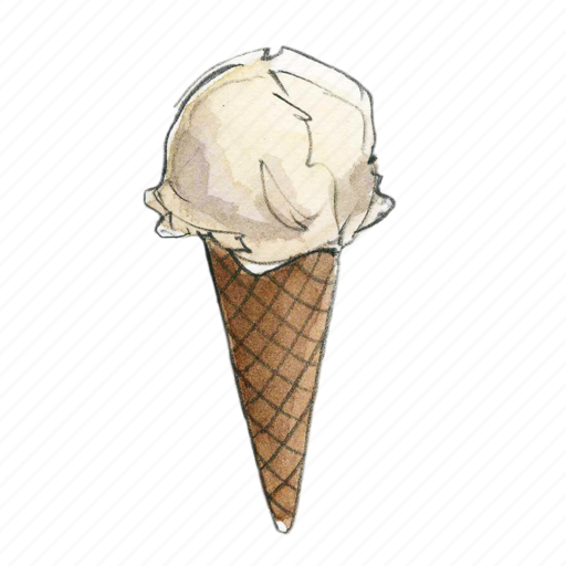 Frozen, dessert, vanilla, ice, icecream, cone, sweet icon - Download on Iconfinder