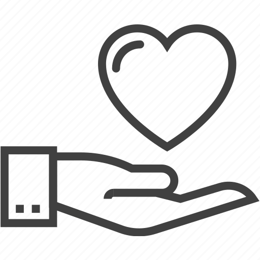 Charity, donation, hand, heart, love icon - Download on Iconfinder