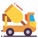 concrete, construction, mixer, transport, truck