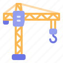 building, construction, crane, high, hook