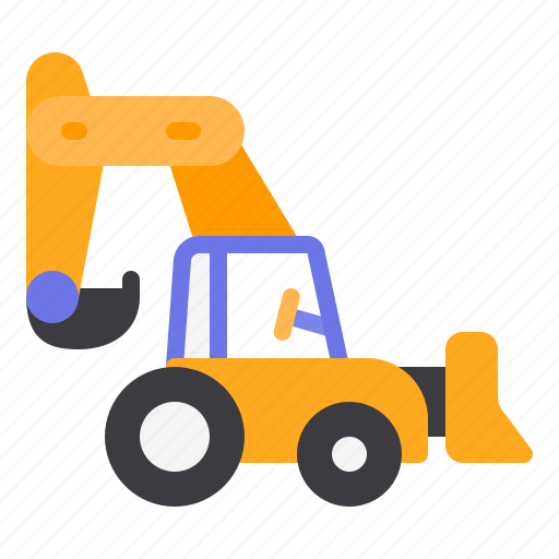 Backhoe, claw, construction, heavy, vehicle icon - Download on Iconfinder