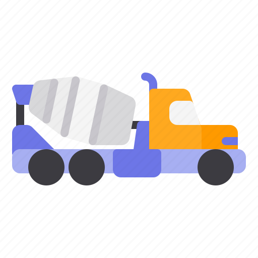 Cement, construction, mixer, road, truck icon - Download on Iconfinder