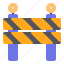 barrier, construction, danger, road, under 