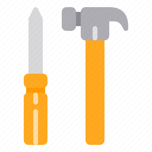 Construction, hammer, screwdriver, tools, work icon - Download on Iconfinder