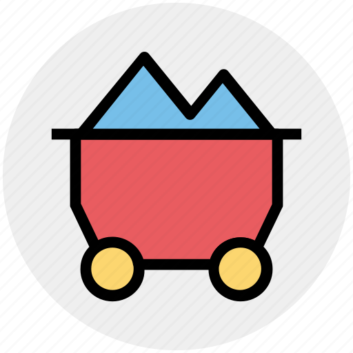 .svg, coal cart, construction, construction cart, mine cart, mine chariot, mine trolley icon - Download on Iconfinder