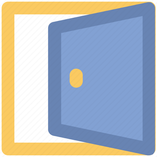 Door, enter sign, entrance, exit, open door, out icon - Download on Iconfinder