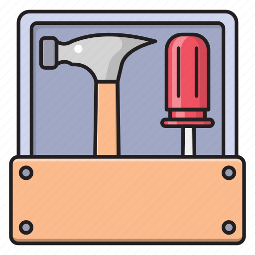Drawer, equipment, hammer, screwdriver, toolsbox icon - Download on Iconfinder